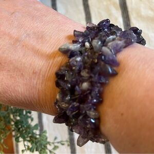 Boho Earthy Vibe Amethyst Chip Bracelet